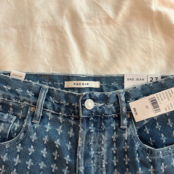 NWT Pacsun Dad Jeans size 27 distressed pattern - Picture 5 of 6